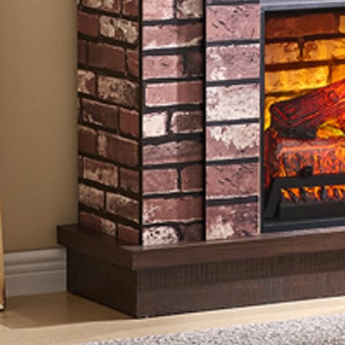 IFBUY Farmhouse Electric Fireplace with Mantel Brown Payment