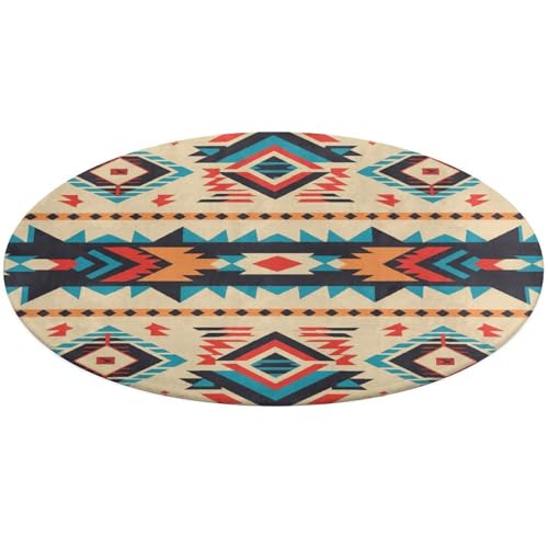 Alfombra pequeña con estampado de nativos americanos para salón y baño lavable 2