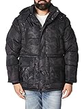Passgenau Rocawear Herren Mens 100% Poly Woven 600MM PU Coated WR Jacket Oberbekleidung, Schwarz-Camo, Medium