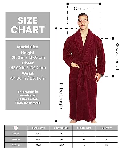 Turkishtowels Terry Cloth Bathrobe 100% Luxury Cotton Robes For Women Men-Mens Robe White Soft Unisex Spa Bath Robe Original Terry Shawl Turkish Bathrobe -Xl, White #TOP6