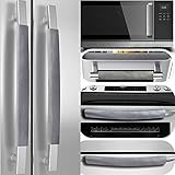 Volecy Refrigerator Door Handle Covers, Set of 6 Velvet Appliance Handle Covers Keep Appliance Clean for Fridge Microwave Stove Bathroom Catch Stains Dust Fingerprint Prevent Spread (Grey)