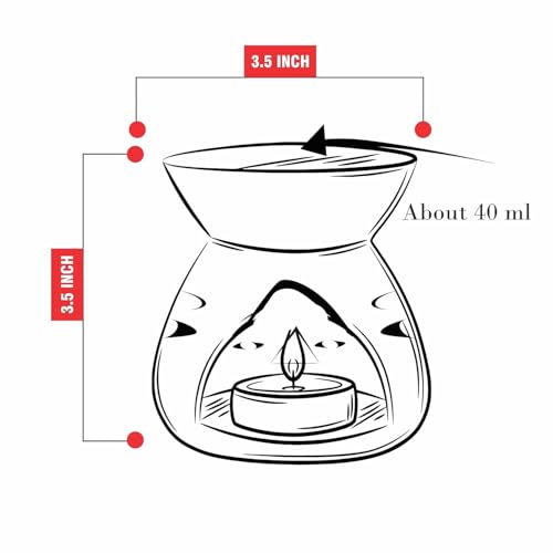 Image of Pure Source India Ceramic Aroma Oil Diffuser Gift Set with 10ML Relaxing Oil & Tealight Candles | 97 Burner for Home Fragrance & Relaxation | Ideal for Gifting & Home Decor (Purple)