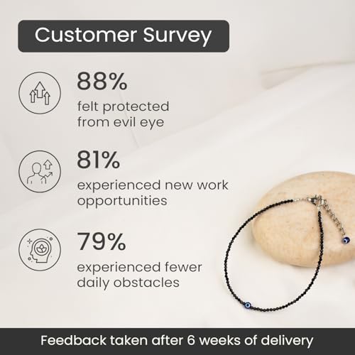 Image of Astrotalk Evil Eye Anklet for woman with Black Tourmaline | Stone of Protection, Balance & Positivity | Spiritual Anklet for Women | Best Gift for Woman | Spiritual Jewellery for Women | Valentine Gift for Girlfriend