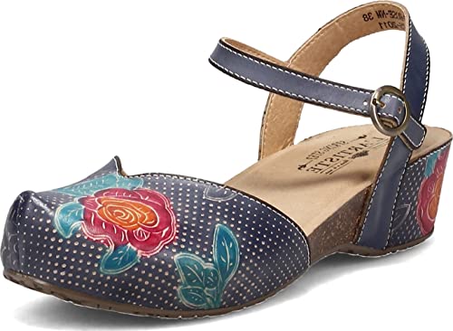 Spring Step L'Artiste Women's Lizzie-Rose Clog Navy Multi EU 41 / US 9.5-10