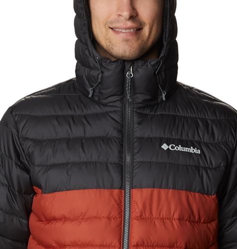 Image of Columbia Men Omni-Heat Reflective Powder Lite Hooded Hiking and Trekking Down Jacket