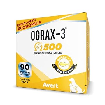 Ograx-3 500 Suplemento Para Cães e Gatos 90 Cápsulas 65,7g