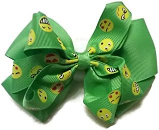 Cute Emoji Hair Bow (Lime Green)