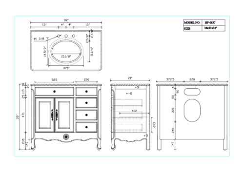 Benton-Collection-38-Distressed-Gray-Daleville-Bathroom-Sink-Vanity-wMirror-HF-837CK-MIR Benton Collection 38 Distressed Gray Daleville Bathroom Sink Vanity wMirror HF 837CK MIR