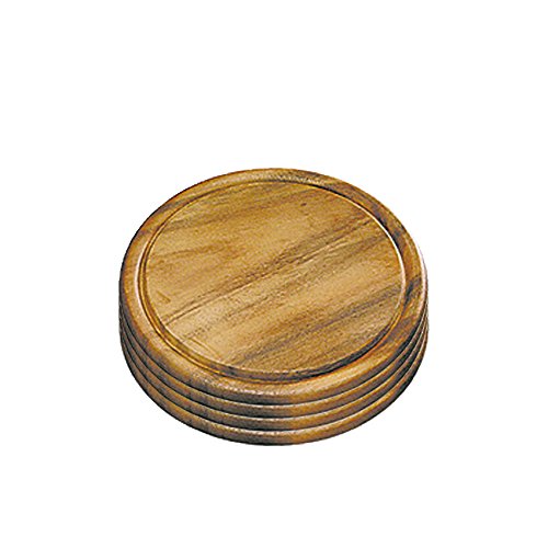 Preisvergleich Produktbild 4X Fleischteller Akazie rund 25cm