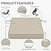 Favoyard Patio Chair Cushions 19 x 19 x 3 Inch Waterproof Outdoor Seat Cushions for Patio Furniture 3-Year Color Fastness Garden Sofa Couch Chair Pads with Handle & Adjustable Straps Set of 2, Beige