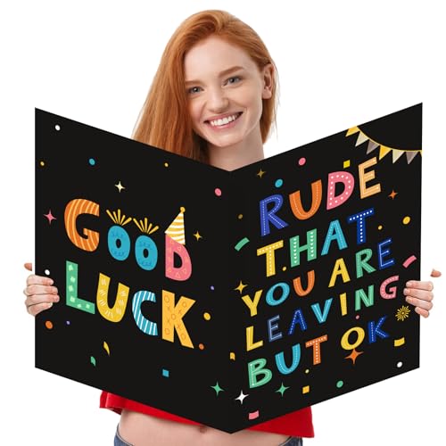Image of We Will Miss You Card,Farewell Party Decorations, Jumbo Farewell Card With Envelope, Funny Going Away Gift for Coworker Men Women, Goodbye Good Luck Retirement Guest Book Party Supplies (14x22iinch)