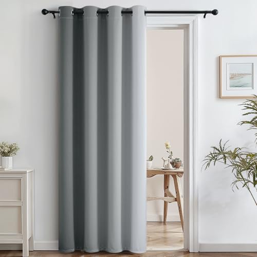 Image of SimpleHome Ombre Room Darkening Curtains 84 inches Length for Bedroom,Grommet Gradient Light Blocking Grey to White Window Curtain for Living Room,1 Panel, 52x84 inches