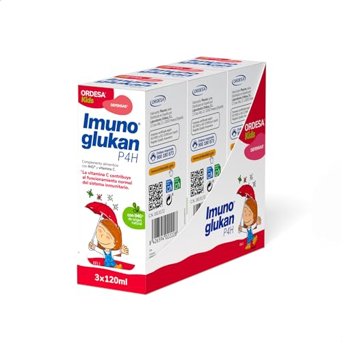 Imunoglukan P4H Jarabe 120ml 3PACK | 3 Botes de 120ml | Complemento Alimenticio con Vitamina C para fortalecer las Defensas de Niños a partir de 3 años y Adultos - Amazon Exclusive
