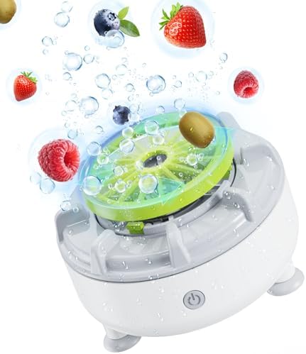 Lavadora de frutas y verduras, purificador de productos y limpiador de frutas con tecnología radical hidroxilo, limpia los residuos de frutas, carne, mariscos, arroz, vajilla, recargable por USB