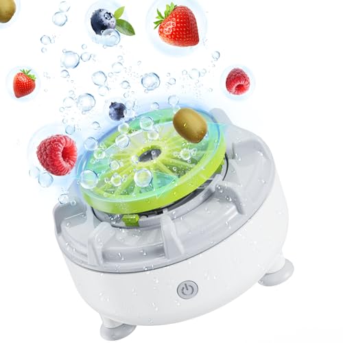 Fruit and Vegetable Washing Machine: Rotatable Fruit and Vegetable Purifier - Vegetable and Fruit Cleaner Device with Water Rotator and OH ion Purification Technology for Fruits, Meat