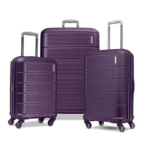 American Tourister Stratum 2.0 Expandable Hardside Luggage with Spinner Wheels, 3PC (SP20/25/28), Plum