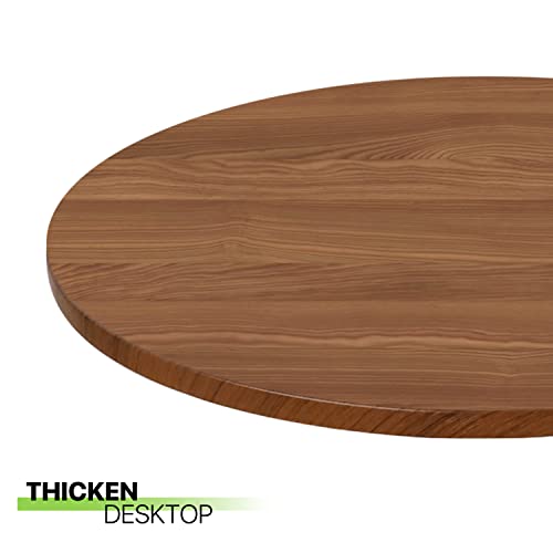 Magshion 23.5'' Round Pub Table, 360° Swivel Cocktail Bar Table With Black Leg, Adjustable Height Range 27.5"-36" For Living Room Kitchen (Brown) #TOP4