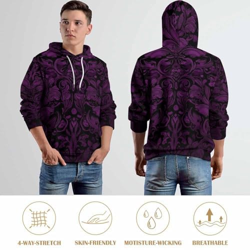 Sweats à manches longues gothiques violets pour un style ample et confortable - 7