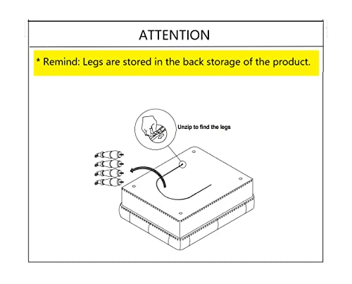 24Kf Large Square Upholstered Tufted Button Linen Ottoman Coffee Table, Large Footrest Bench With Casters Rolling Wheels-Ivory #TOP5
