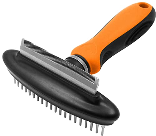 212 Main Flex Series 2-in-1 Dual-Sided Grooming Undercoat Pet Rake & Deshedder Orange - One Size