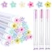 20Pcs Mascara Wands Tube Set Reusable Lash Brush Rose Flower Tube Eyelash Brush Tubes Spoolies Lash Extension Brushes Applicators Makeup Toolsï¼ˆ5-petal-MIXï¼‰