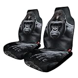 NQLYUT Car Seat Cover 2 Pack Car Seat Covers for Front Seat Covers Gorilla on The Ground Seats Protector Auto Seat Mat with Elastic Strap Car Covers Auto Accessories Set of 2