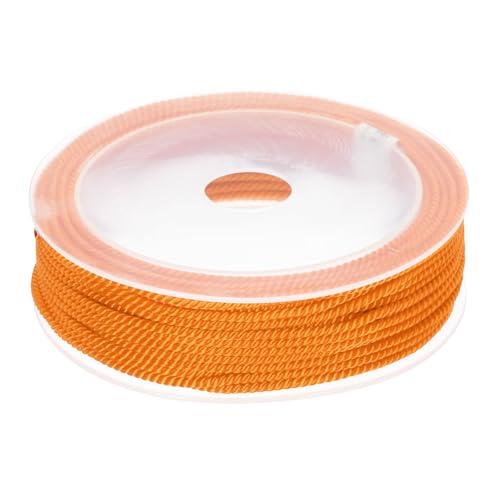Rebower Trim Cord Rope, 2mm / 14 Yards Nylon Twisted Trim Cord Rope Thread String Rope Cord Braid Trim [for Sewing Home Decor Crafts] - 0.08 Inch/Bright Orange