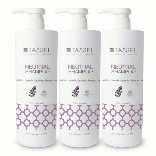 Champú Profesional Neutro Lavanda 1L x3 – Champú Uso Frecuente Todo Tipo de Cabello – Limpieza Suave Diaria – Formato Ahorro Peluquería (Pack 3)