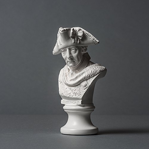 Friedrich II Skulptur aus hochwertigem Zellan, echte Handarbeit Made in Germany, Figur Geschenkidee, Büste in weiß, 15cm Cover