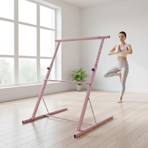 Barra de Ballet portátil e Independiente, Altura Ajustable (85-115 cm), Barra de Estiramiento, Equipo de Barra de Ballet Plegable for Gimnasio, Estudio de Baile