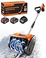 Saker Cordless Snow Shovel Electric - 22V Brushless Snow Blower with 2X 5.0 Batteries & Charger - 12" Width 20FT Throwing Distance Lightweight Snow Remover for Driveway, Sidewalk, Patio(2 Batteries)