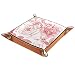 Flor Rosa Bandeja De Valet De Cuero Bandeja De Joyería Caja De Dados Bandeja De Cabecera Bandeja De Cuero De La Pu 16x16cm