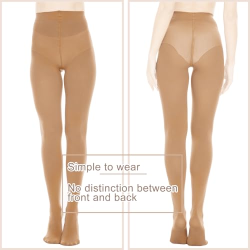 Image of Citystl Opaque Black Tights for Women, 80D Tummy Compression Plus Size Tights, Control Top Microfiber Pantyhose for women