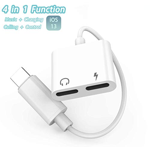 Headphones for iPhone Adapter Dongle Headphone Splitter Cable 4 in 1 [Audio