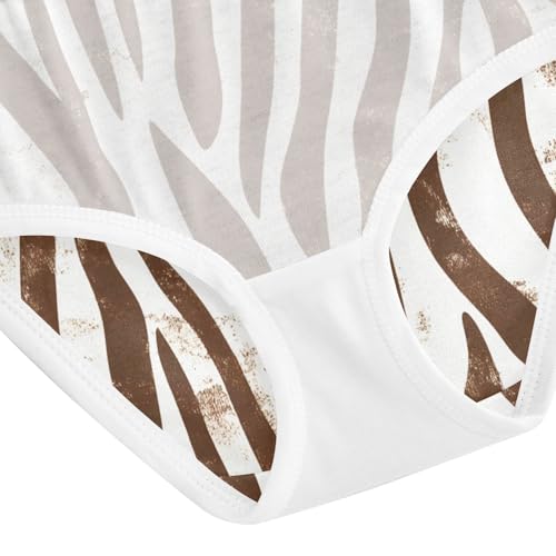Girls Underwear Toddlers 2t Cotton Cute Panties Girl Print Briefs Undies Kids Zebra Stripes Brown White 5