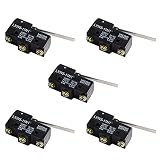 Geekstory LXW5-11N1 Micro Limit Switch 1NO+1NC Long Hinge Lever Arm SPDT Snap Action Travel Switch（Pack of 5pcs）