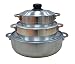 IMUSA USA GAU-89226 3 Piece Polish Aluminum Caldero Set, Silver (Dutch Oven Set)