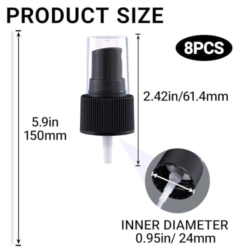 insyison 8pcs Fine Mist Sprayer Caps, Plastic Spray Bottle Nozzle, Nozzle Tops Replacement for Cleaning Solutions- Black2