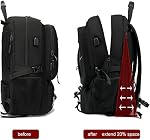 Grand sac à dos de voyage avec compartiment de chaussures, Sacs à dos Business Carry On pour les hommes, Sac à dos pour ordinateur portable avec USB Port de recharge