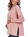 Ecavus Damen Umstandsshirt Langarm Loose Fit umstandstop Umstandskleidung Herbst&Winter