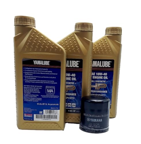 Image of Yamaha Kodiak 450 (2003-2024) all Models Oil Filter Change Kit Yamaha Part# 5GH-13440-80-00 and 3 Quarts High Performance Oil LUB-10W40-HP-12