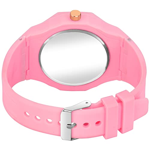 Image of ON TIME OCTUS Analogue Unisex Watch for Girl's and Women MN-165 (Pink Dial Pink Colored Strap)