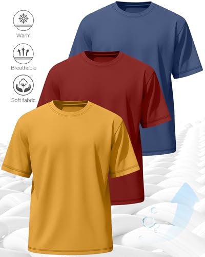 Image of Neer 3 Pack Big and Tall T-Shirts for Men L-7xl Tops | Large Casual Stretch Workout Tees, Short Sleeve Crewneck Oversized Shirts, Classic Summer Outfits, Comfy Basic Loose Clothes