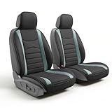 FH Group PU207GRAYBLACK102 Gray/Black Leatherette Car Seat Cushions Airbag Compatible