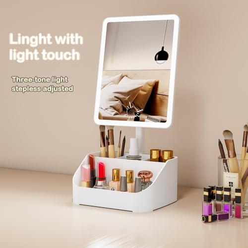 Espejo de Maquillaje Recargable con LED y Organizador miniatura 4