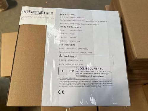 Yang Xin.Style, Holzkugel-Katzenkarussell, multifunktionaler Katzenkratzbaum, hölzernes Katzenspielzeug, interaktives Katzenspielzeug, Größe 26L x 26W x 34H cm