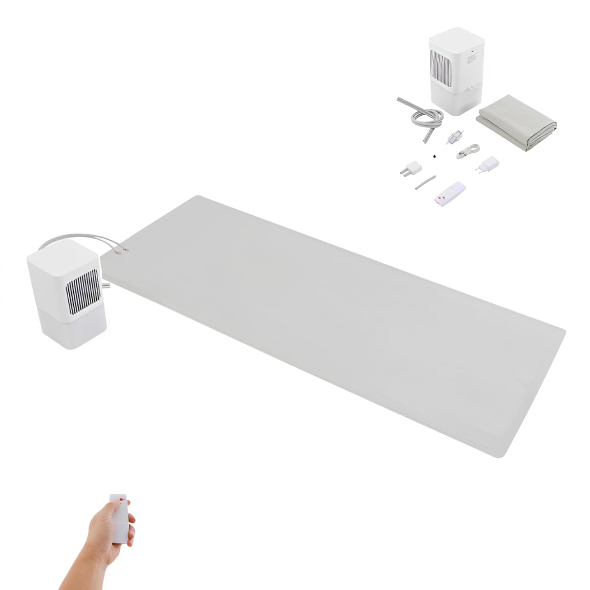 Materac chłodzony wodą, z pilotem zdalnego sterowania na podczerwień, 160 x 70 cm, system chłodzenia łóżka, wbudowany wentylator, 3 poziomy regulacji – idealny dla gorących osób