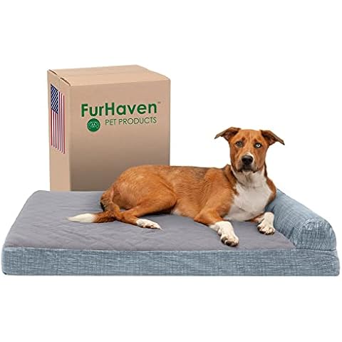Furhaven Memory Foam Dog Bed with Bolster Cover