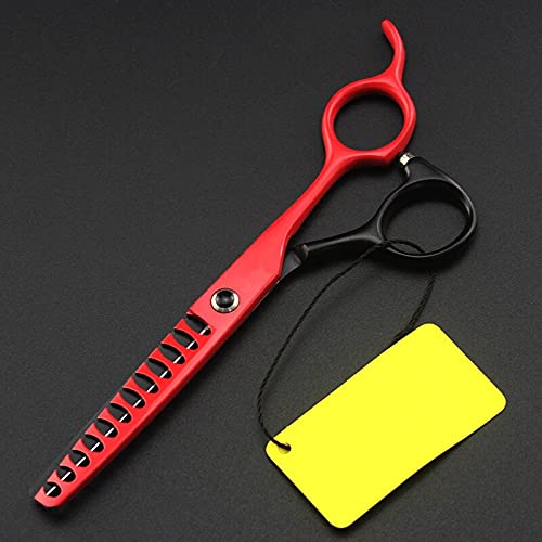 Hair Cutting Scissors, Professional 6 inc japan 440c 12 teeth color hair scissors cutting barber haircut thinning shears hairdressing scissors BY ZZYY (Color : Red)