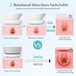 COSLUS Facial Cleansing Brush Face Scrubber: Rechargeable Electric Spin IPX7 Waterproof Cleanser Brush - 2 Rotational Directions 3 Speeds Adjustable for Men Women - Image 4